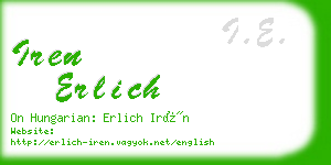 iren erlich business card